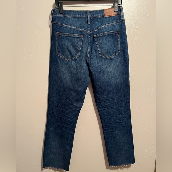 Madewell The High Rise Slim Boyjean Distressed Denim Cotton Jeans Size 27 Blue - Picture 9 of 15